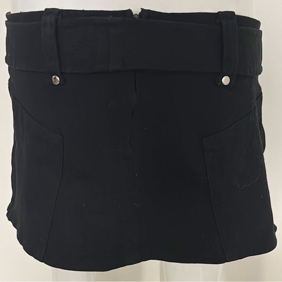 Rare Vintage Lip Service Black Low Rise Belted Micro Mini Skirt Side Zip Details - Picture 2 of 8